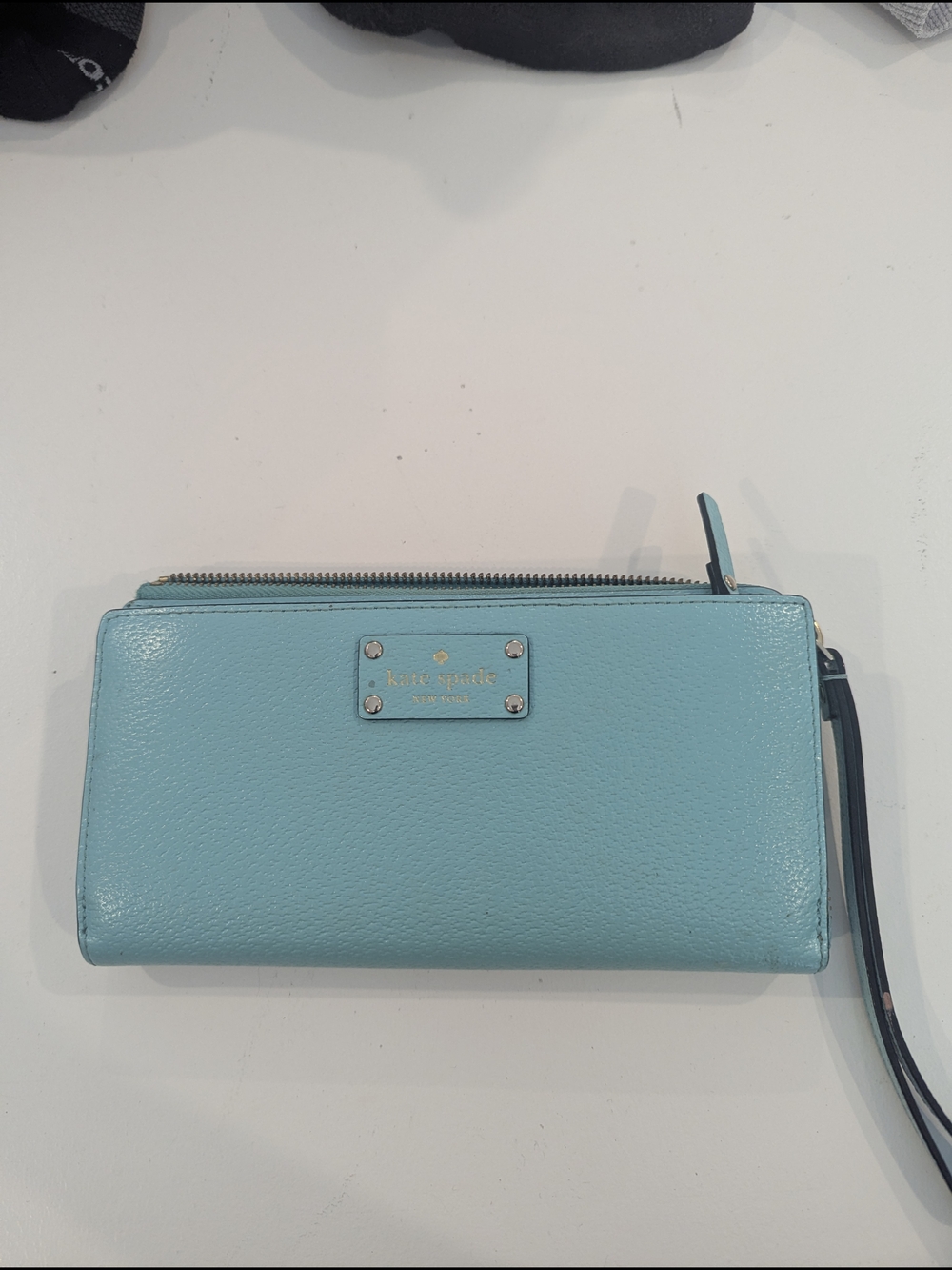 kate spade Turquoise Leather Wristlet Wallet